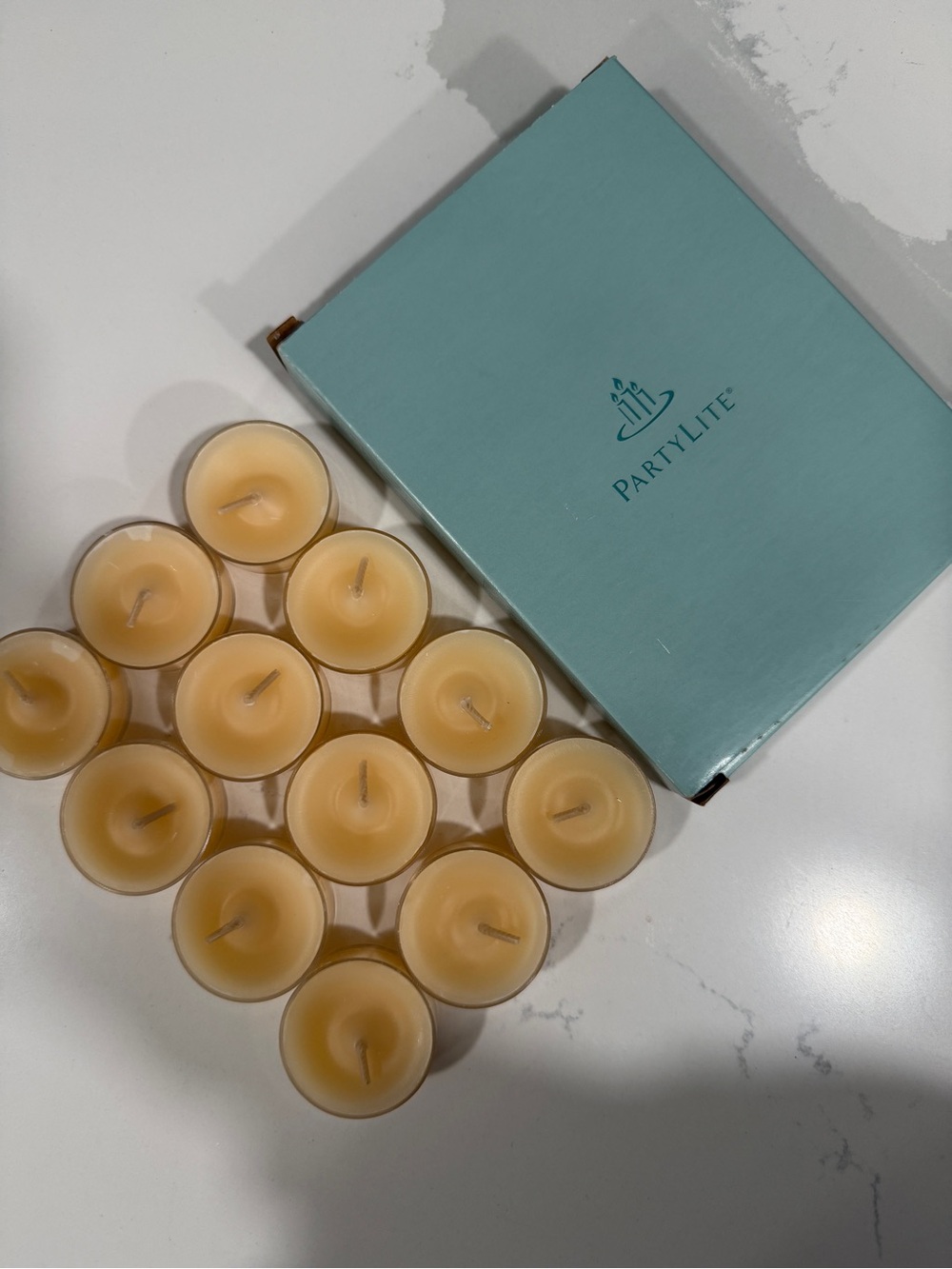 PartyLite Set of 12 Tea Light Champagne Pear